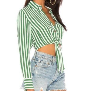 NWT Faithfull The Brand Beau Rivage Tie Front Crop Top Size 6